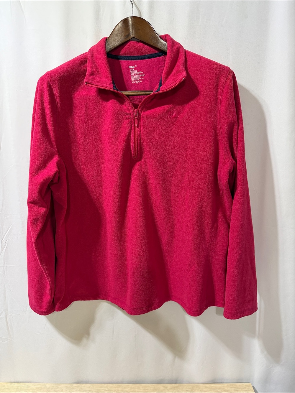 GAP Hot Pink Quarter-Zip Fleece Pullover